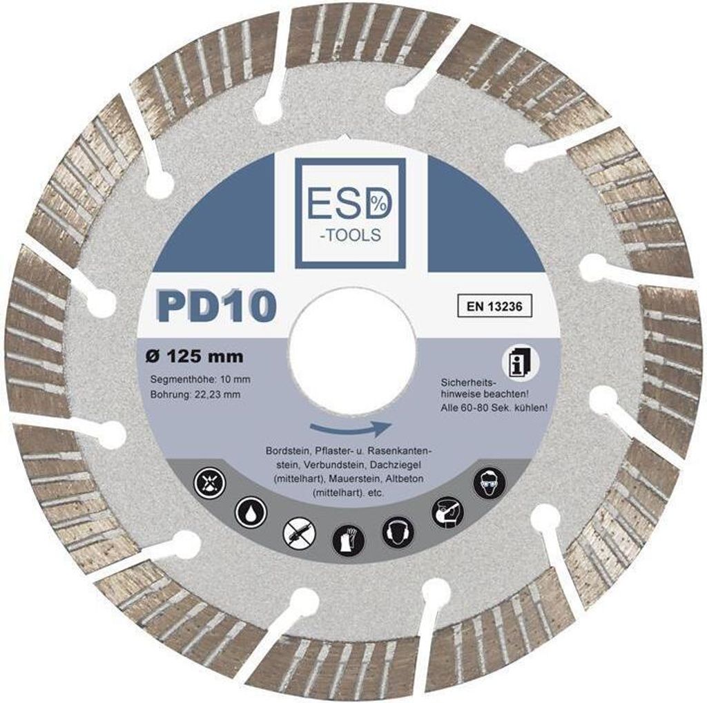 Diamanttrennscheibe PD10 Turbo - Ø 125 mm - 22,23 mm Bohrung