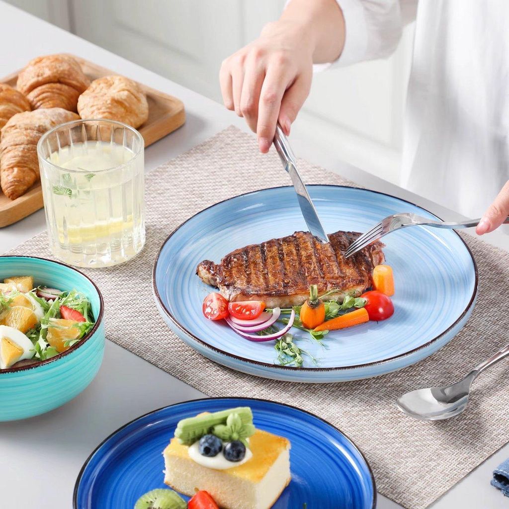 Valentis Auflaufform-Set – 16-teilig – 6 Personen – Blau –