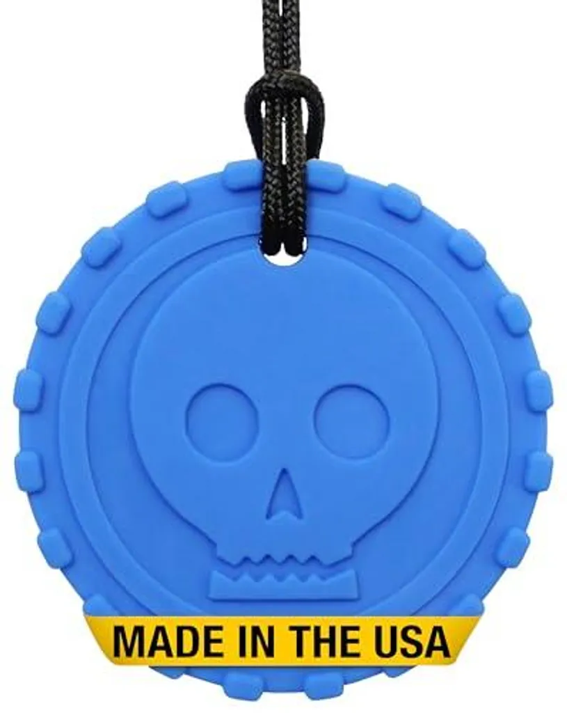 Collier à mâcher ARK Pirate Coin Bleu Royal XXT - Concentration et TDAH