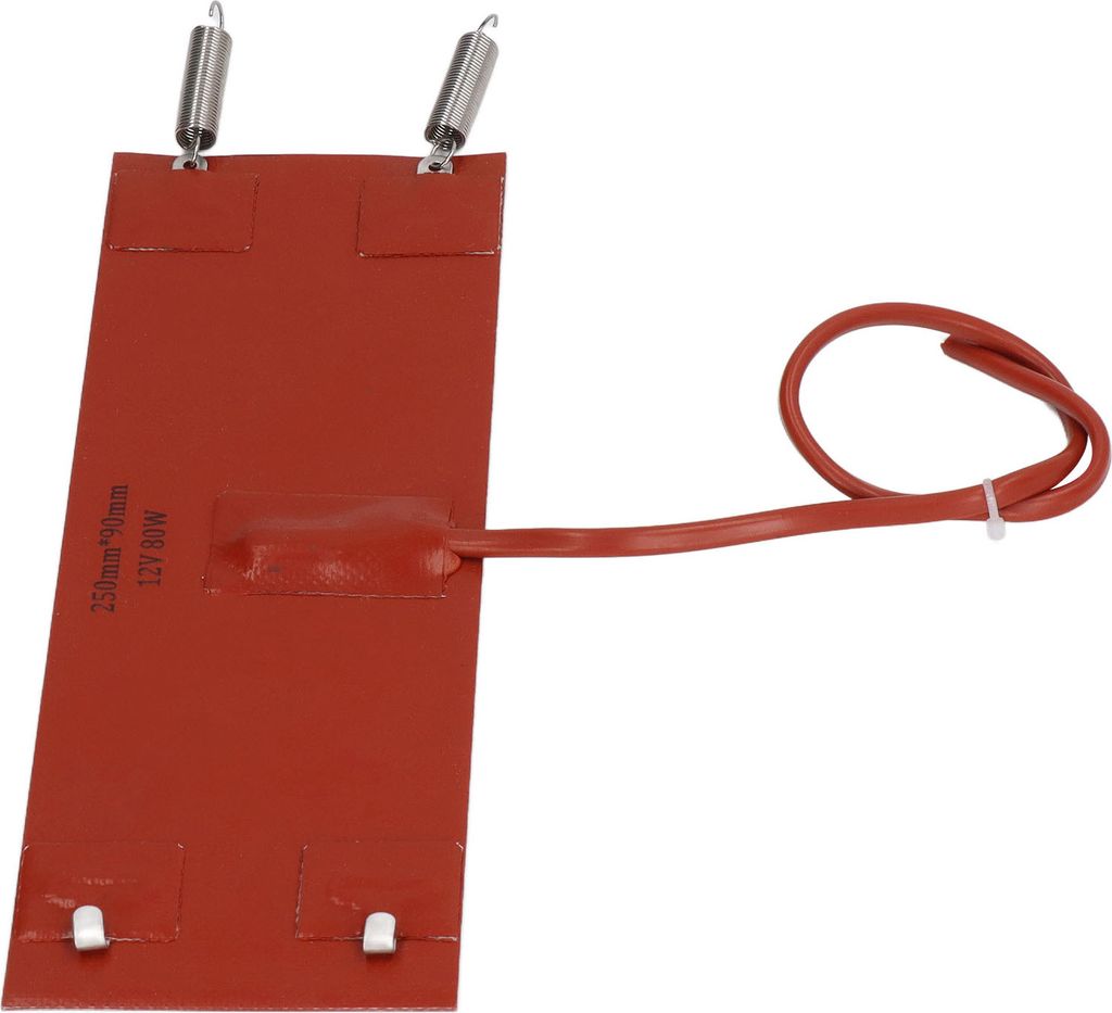 Effiziente, wasserdichte Silikon-Heizmatte mit Isolierung für Fahrzeuge, Maschinen und Geräte, 80 W, 250 mm x 90 mm, 12 V DC