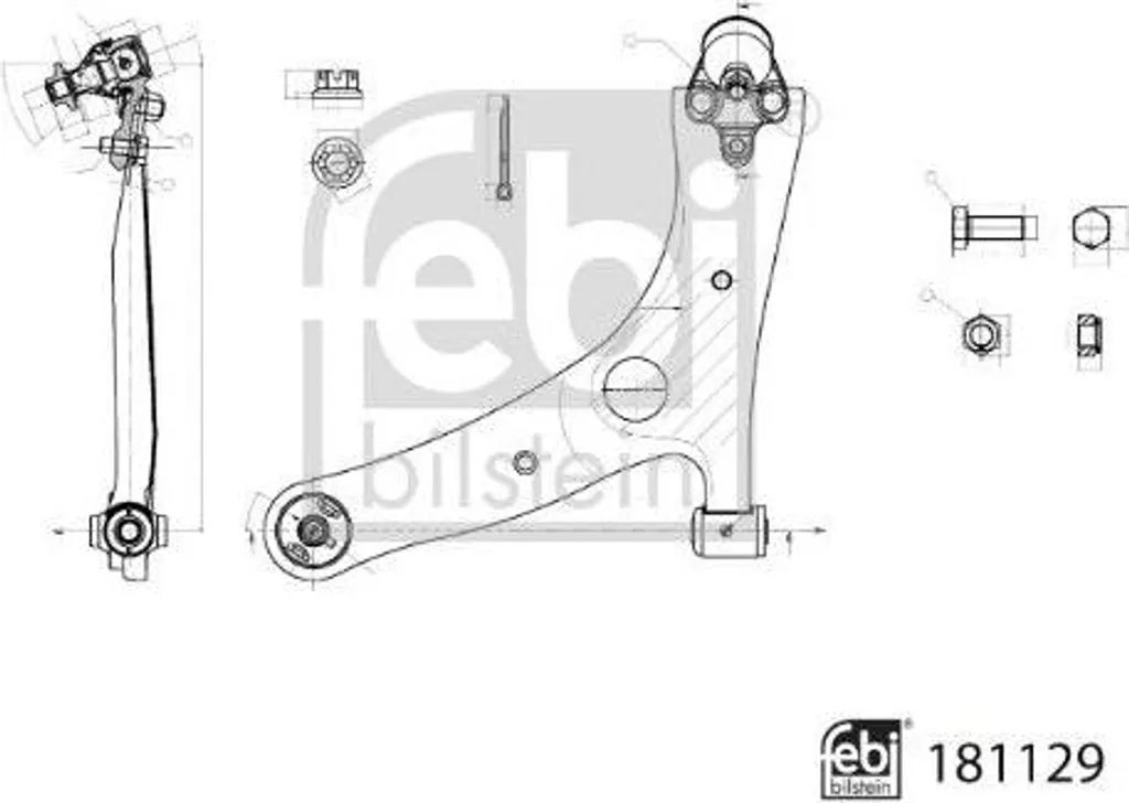 Bras de suspension robuste FEBI 181129, acier renforcé OE 4806844010