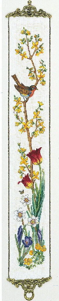 Kit broderie Printemps II Eva Rosenstand 17x100cm toile lin et fils