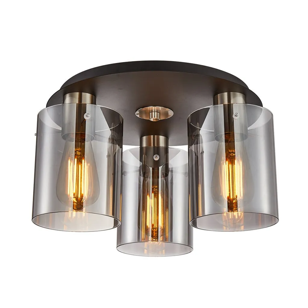 Plafonnier 3 Lumières SARDO SPL-5581 Finition Chrome Satiné Italux