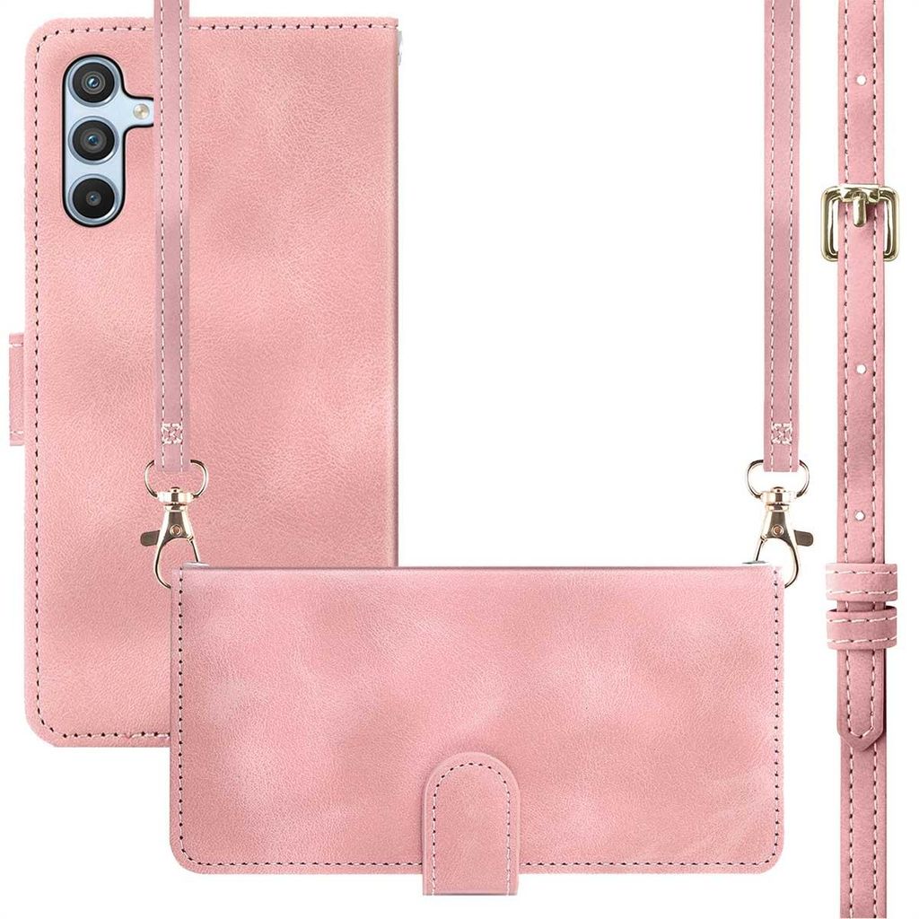 Funda Tipo Libro con Cuerda para Samsung Galaxy A56 - Rosa Imagen del producto 