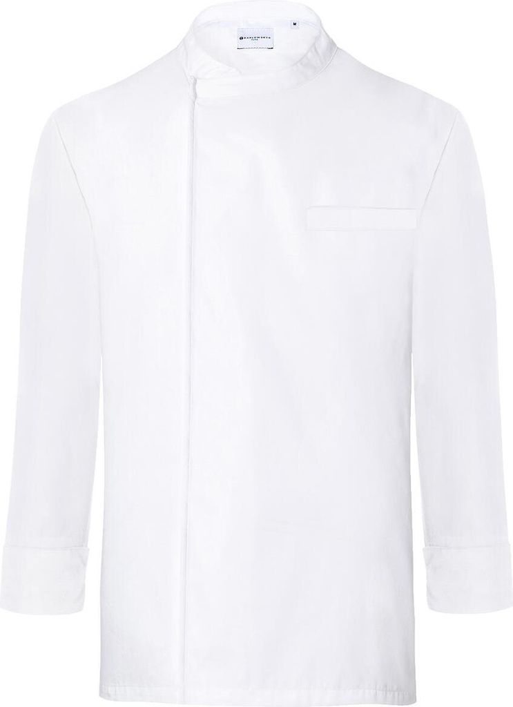KARLOWSKY Überwurf-Kochhemd BASIC Uni Druckknöpfe Weiß 4XL