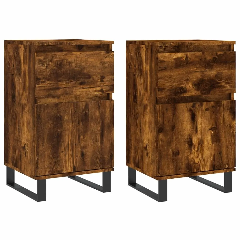 Set 2 Credenze Rovere Fumé 40x35x70 cm | Mobiletti Salvaspazio Design