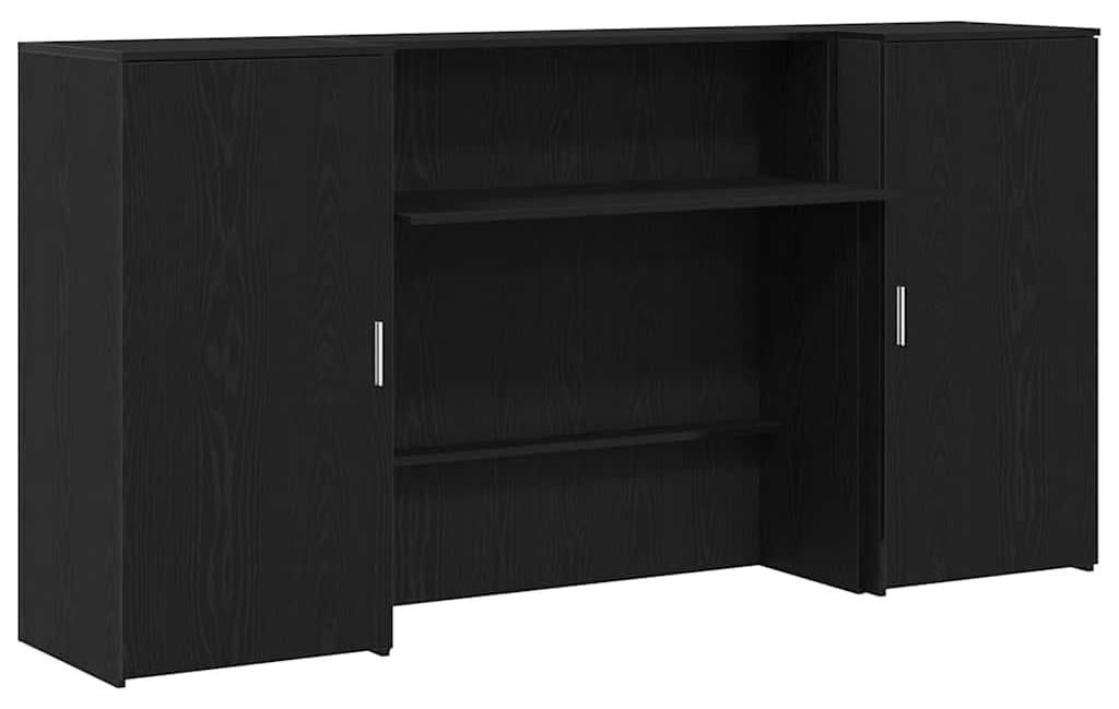 vidaXL Ontvangstbalie, zwart, eikenlook, 200x50x103,5 cm, Productafbeelding 
