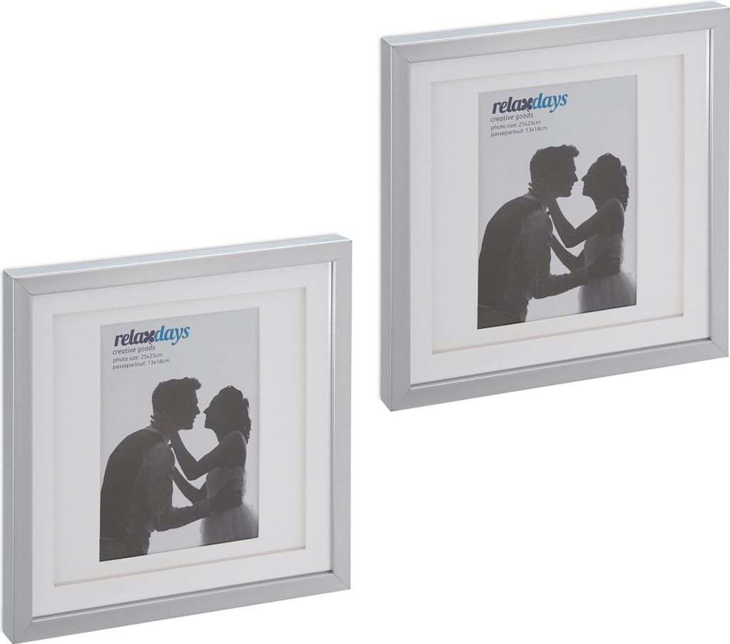 Set di 2 cornici Relaxdays, 25x25 cm, quadrate, cornici da Immagine del prodotto 