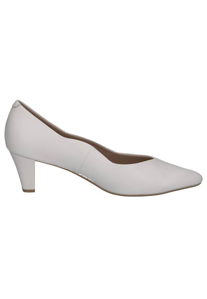 Caprice Damen Pumps Trichterabsatz Leder Wellenkante 9-22400-42, Größe:38 EU, Farbe:Weiß