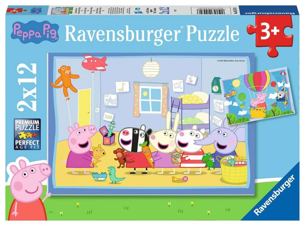 Ravensburger Kinderpuzzle 05574 - Peppas Abenteuer - 2x12 Produktbild 