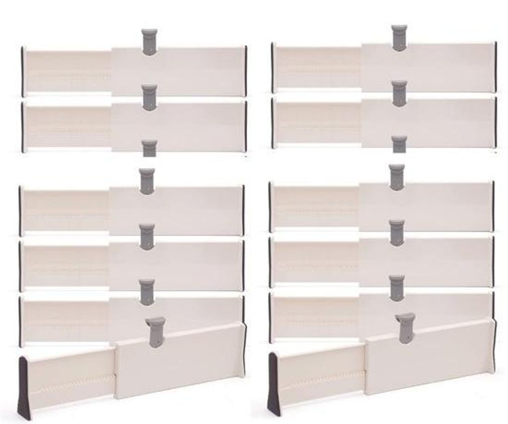 JustValue Schubladenteiler 12er-Set – verstellbar 28–43 cm Produktbild 