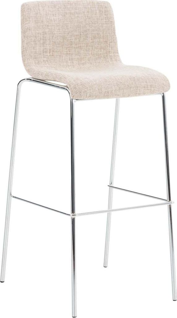 Barhocker im modernen Stil – Hocker – stapelbar, ergonomischer Komfort | Farbe: Creme | Grundfarbe: Chrom