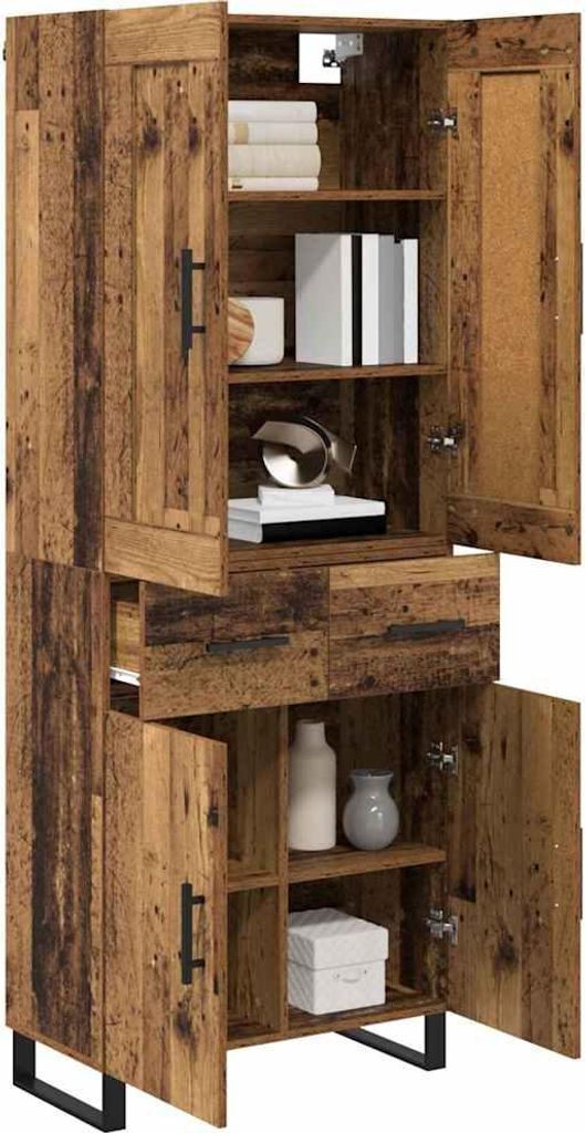 Langlebige Highboard Altholz 69,5 x 34 x 180cm Holzwerkstoff - Möbel774663 - Kommoden
