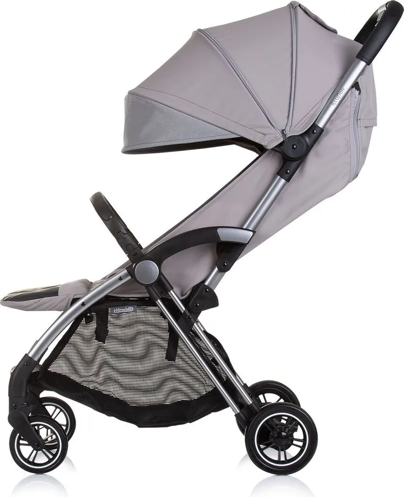 Poussette Grise Illusion Chipolino Suspendue avec Grand Panier Objet