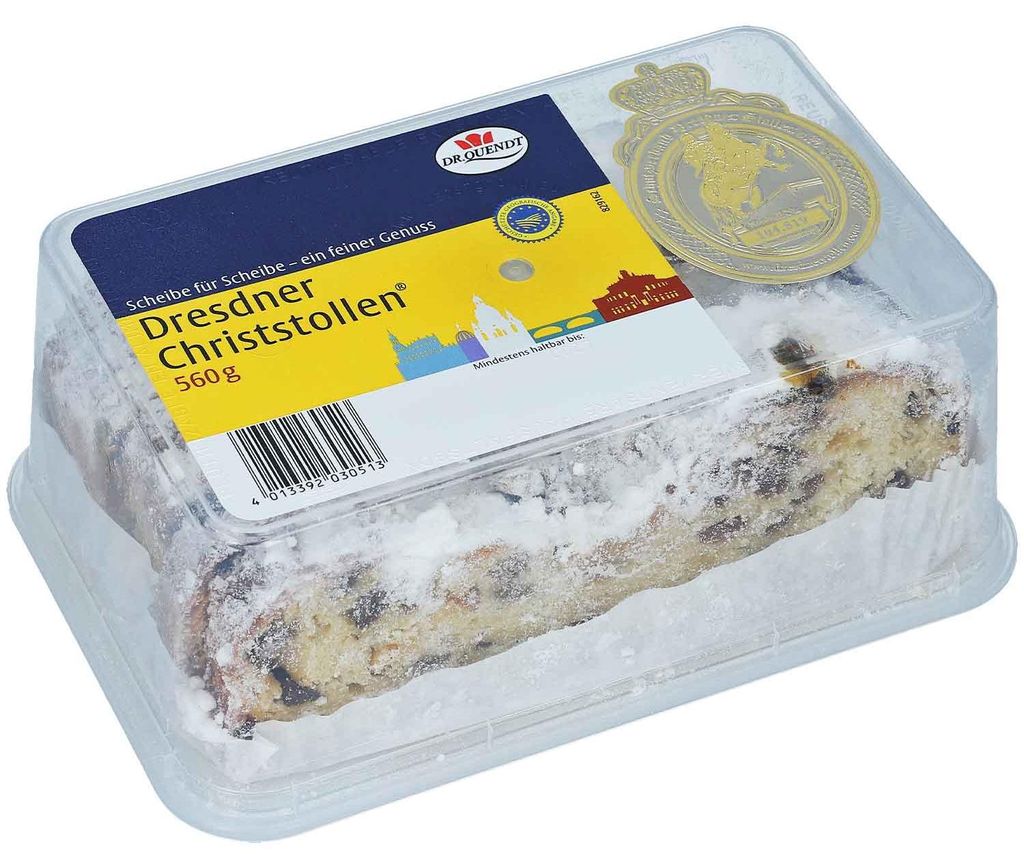 Dr. Quendt Dresdner Christstollenscheiben 560g Produktbild 