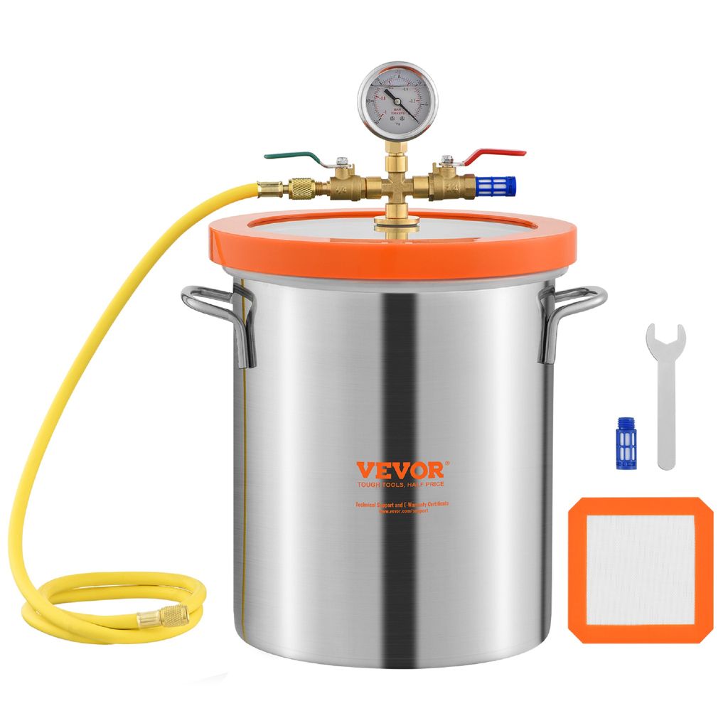 VEVOR 11,4 L Vakuumkammer Edelstahl Vakuum Entgasungskammer Produktbild 