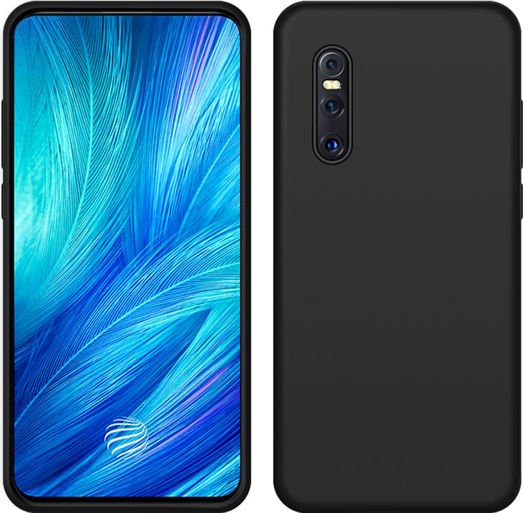 VIVO X27 Hülle, LaimTop Slim Flüssig Silikon Soft Gel Gummi Stoßfest Kratzfest Schutzhülle für VIVO X27 Schwarz
