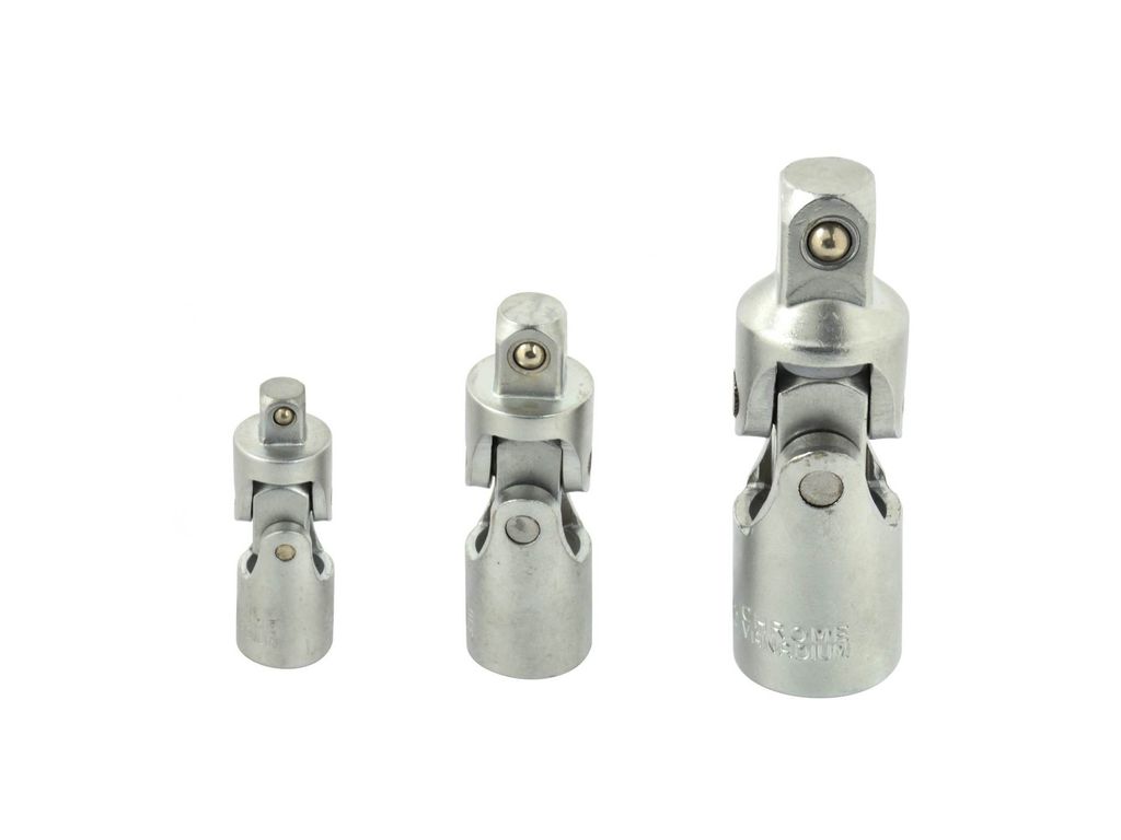 3 tlg. Kardangelenk für Ratsche & Knarren Stecknuss Kreuzgelenk 1/2" 1/4" 3/8" G520