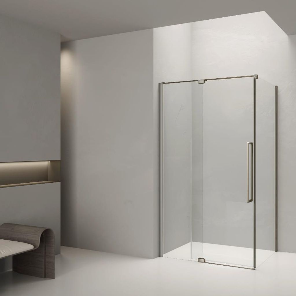Duschwand mit Schiebetür MAASTRICHT CUADRA Gun Metal - Glas 8 mm