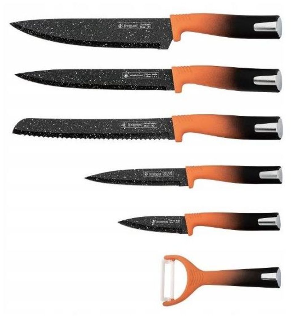 5+1 Kitchen KING Messerset – Inklusive Schälmesser & Sparschäler – Marmorbeschichtung