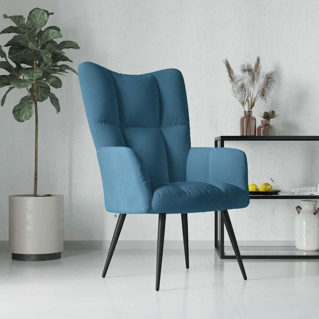 vidaXL Relaxsessel Blau Samt Produktbild 