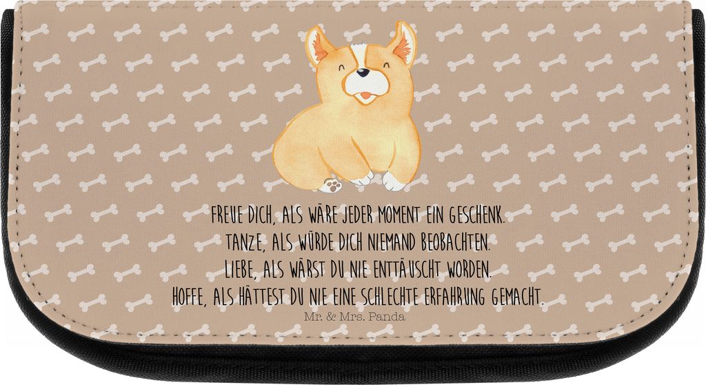 Mr. & Mrs. Panda Organizer Corgie - Hundeglück - Geschenk, Kulturtasche, kosmetiktäschchen, Sprüche, Tasche, Spruch, Lebensfroh, Hund, Beauty Ba...