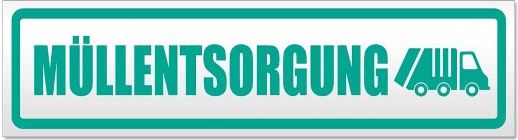 Kiwistar - Autoaufkleber - Türkis - 60 x 16 cm - Müllentsorgung Müllauto - Hinweis Aufkleber Sticker für Auto, Kfz, Fahrrad, PKW, LKW