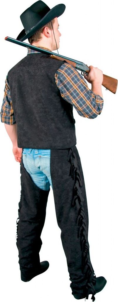 Cowboy Weste schwarz Neu Karneval Fasching, Größe:36-38