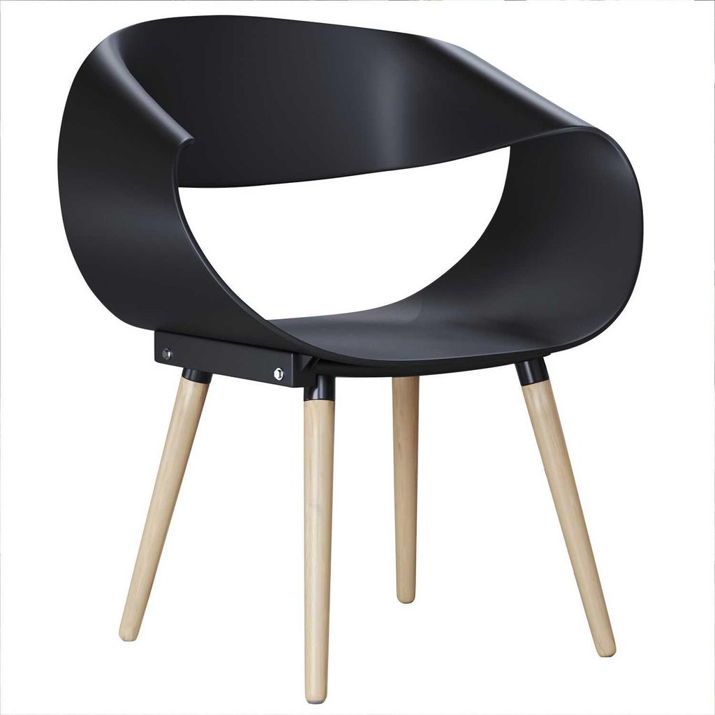 2er-Set ZANOTI | Schalenstuhl | Schwarz | Kunststoff | Designstuhl