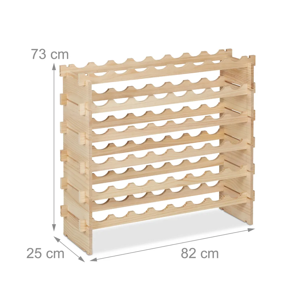 Casier à vin modulable et empilable capacité 48 bouteilles bois brun