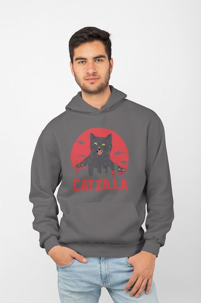D&B Uni Hoodie ST00005 Catzilla Anthrazitgrau-Größe XL