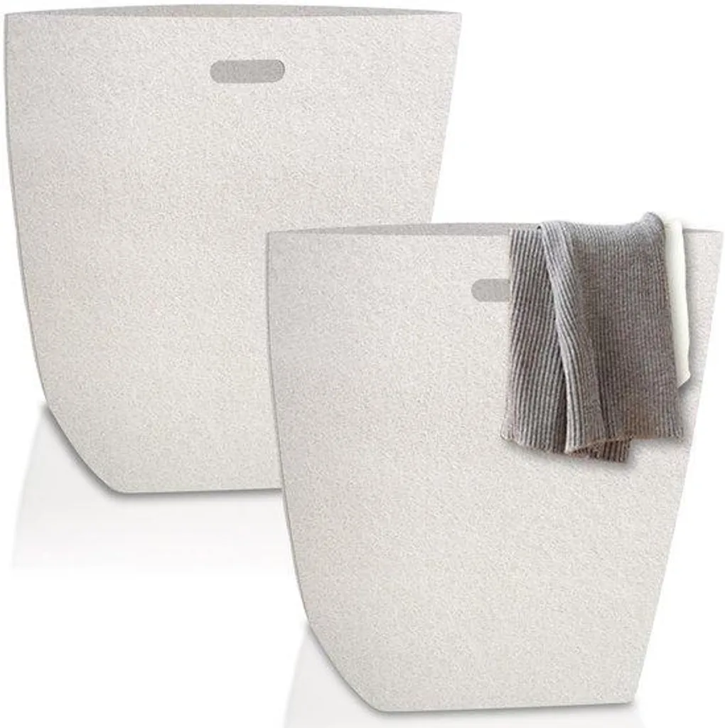 Panier linge beige 90L renforcé pliable - Fini le désordre