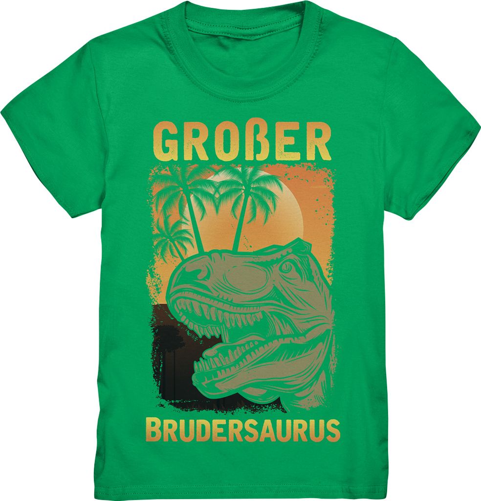 Dinosaurier T-Rex Großer Bruder T-Shirt – Kelly Green / Produktbild 