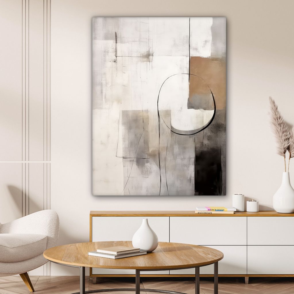 Abstrakte Wandbilder Schwarz-Weiß, 2-teilig, Je 40,6x61 Cm – Graffiti-Kunst Auf Leinwand Für Wohnzimmer & Büro