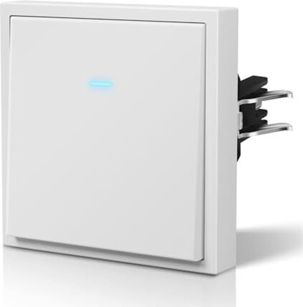 BSEED Light Switch Matt Backlight, Flush-montierte Klauen, mechanischer Wandschalter, einfache Baugruppe, C-Serie, 1 Gang Way, 80 mm, Weiß