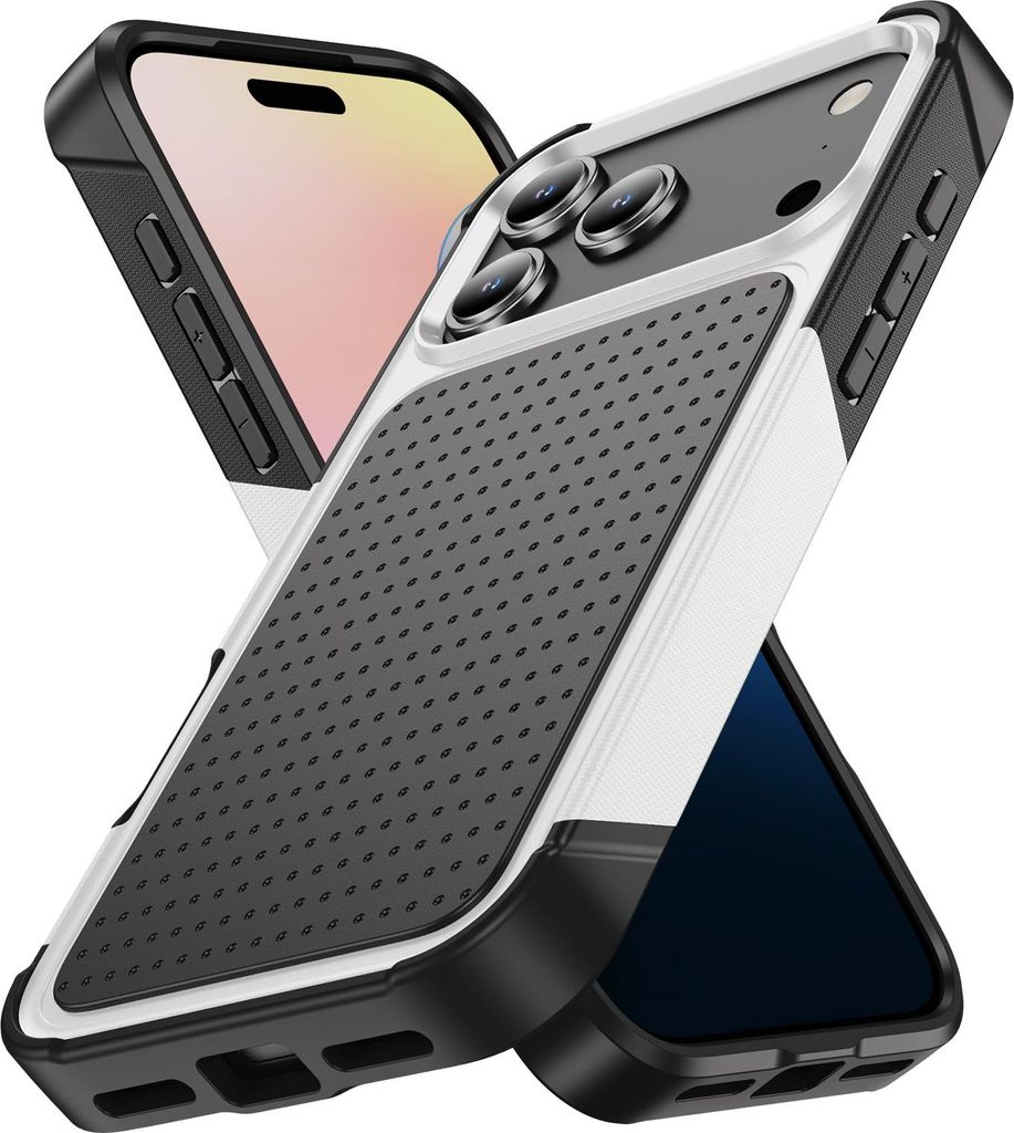 Für iPhone 17 Pro Hülle Militärqualität Stoßfest Hybrid 2 in 1 Hart PC Weich TPU Handyhülle Weiß Schwarz