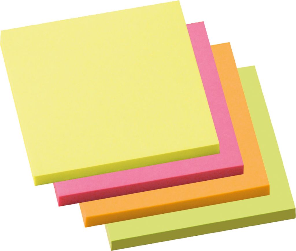 Haftnotiz 5836 75x75mm neonfarben 4x100 Blatt 4 Stück Packung mit 36 Stück
