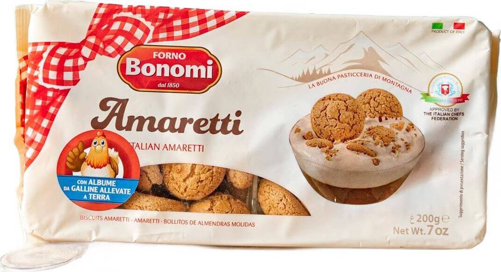 A package of Bonomi Amaretti cookies.