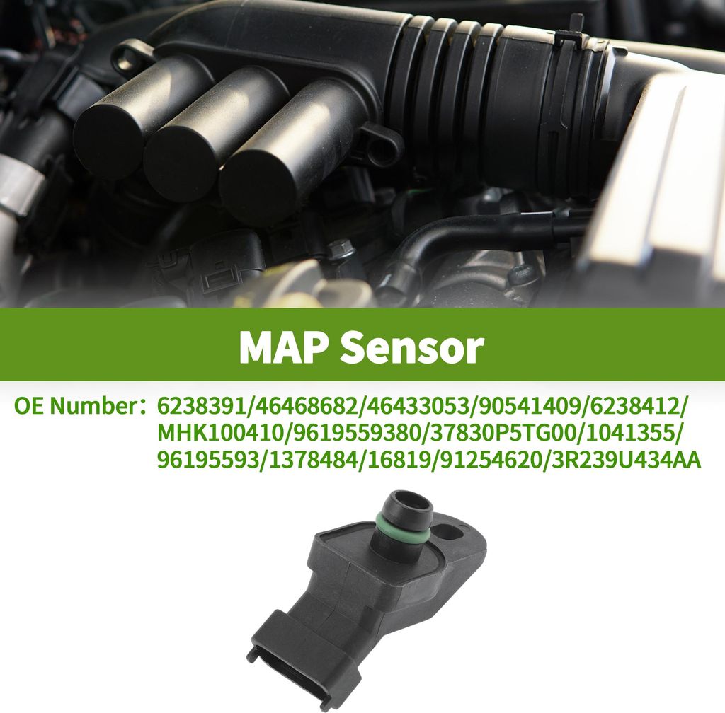 Verteiler Absolutdruck MAP Sensor für FIAT MULTIPLA (186_) 2001-2002 Nr.6238391/46468682/46433053/90541409/6238412/MHK100410/9619559380 1Stk