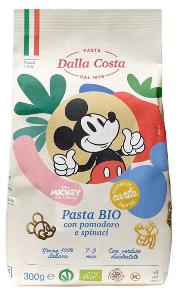 MAKARON (SEMOLINOWY TRÓJKOLOROWY) DISNEY MICKEY BIO 300 g - DALLA COSTA