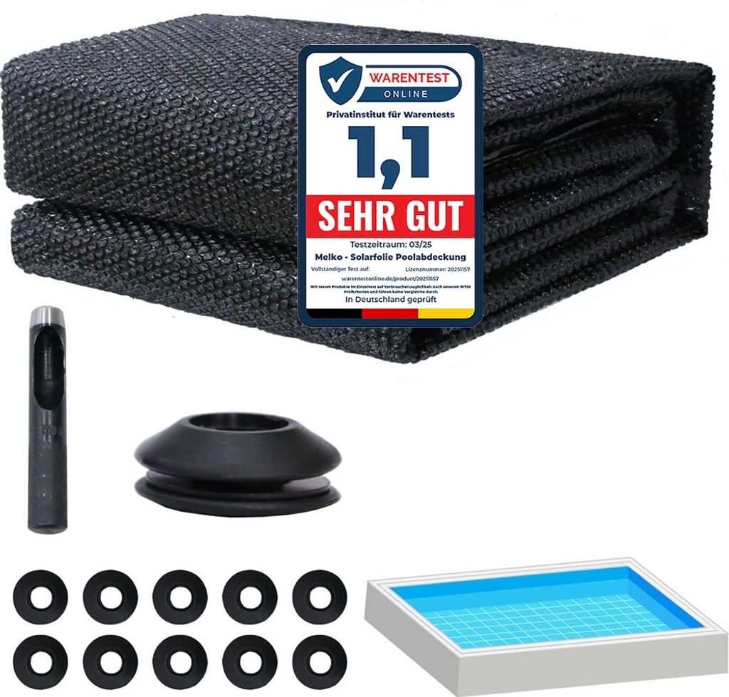 Solarfolie 800x500 cm Schwarz Noppenfolie Poolabdeckung