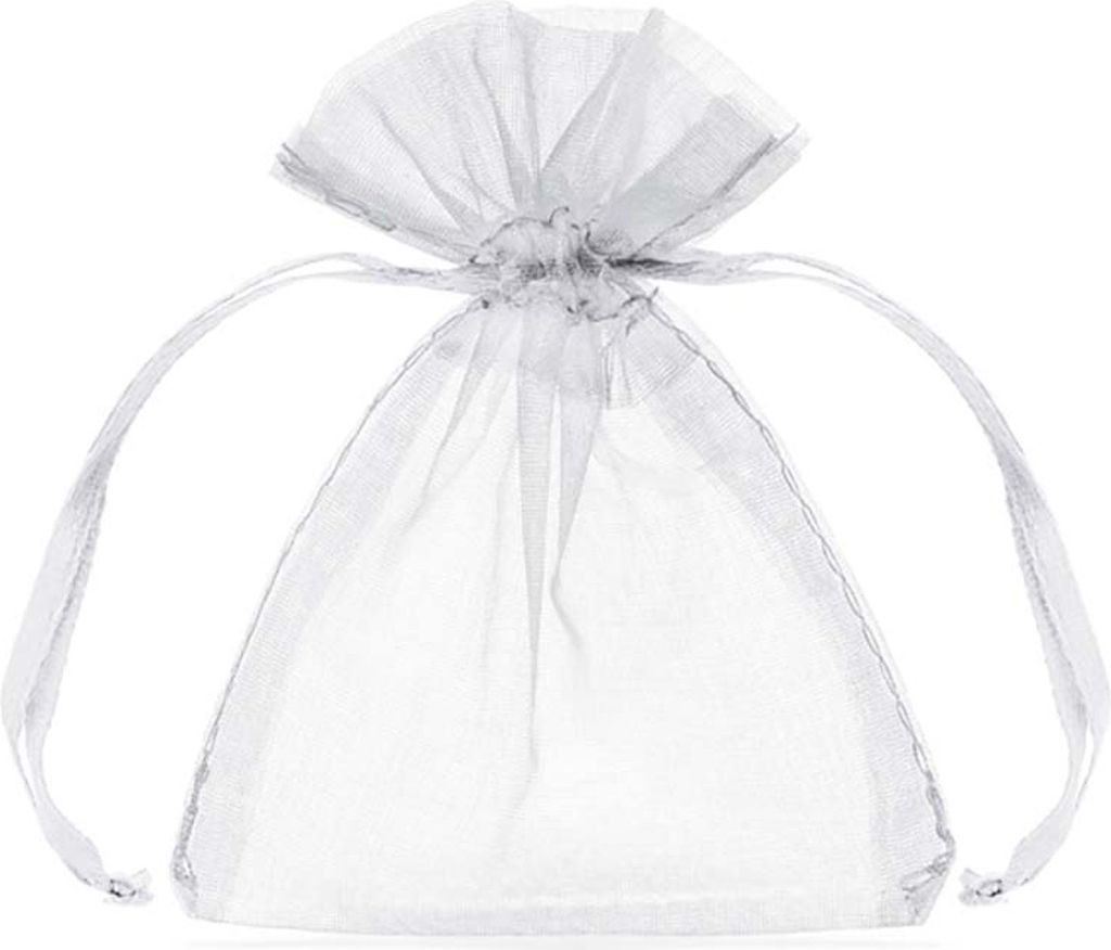Élégants sacs en organza blanc de 10 cm - parfaits pour les Image du produit 