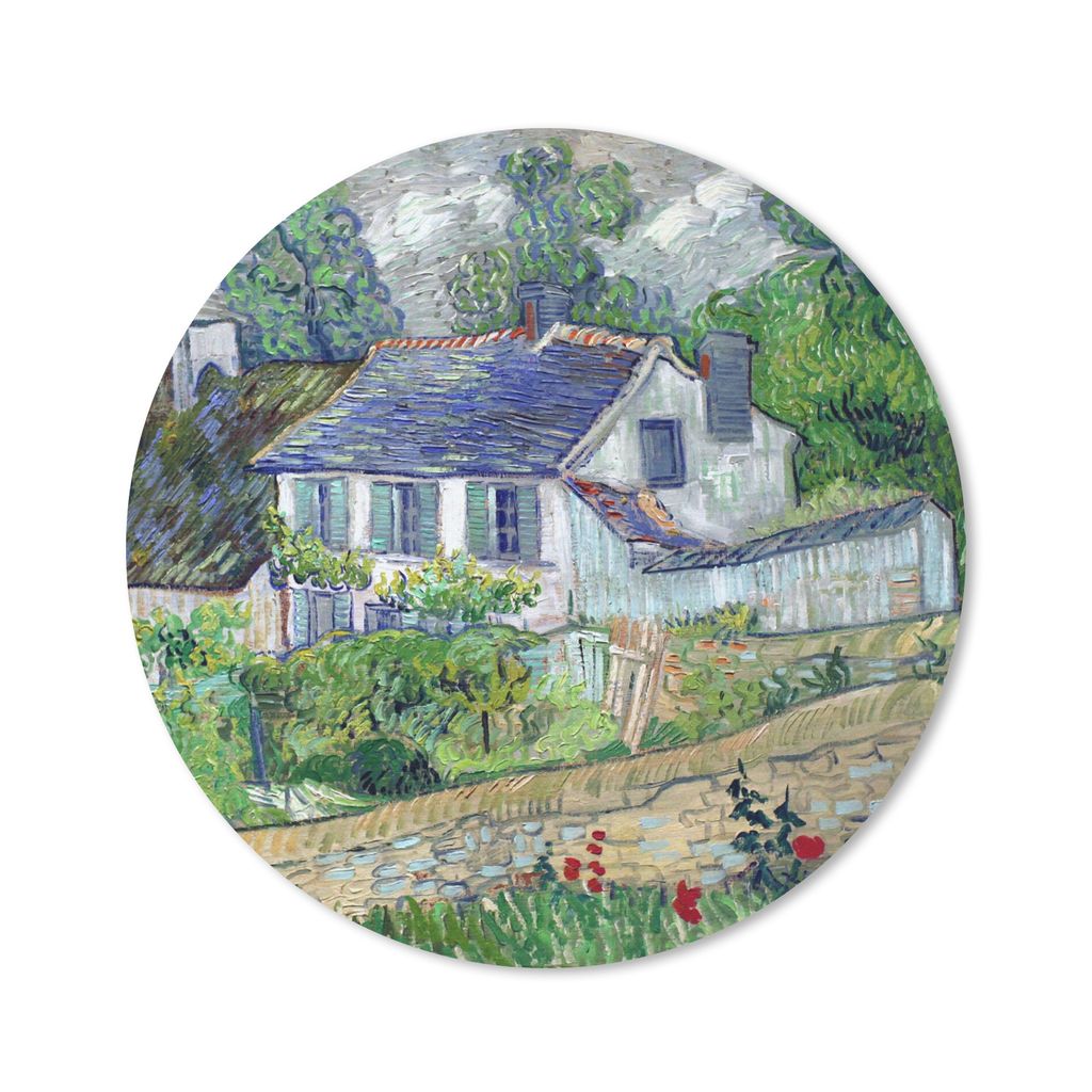 MuchoWow Mauspad Mousepad Haus in Auvers - Vincent van Gogh 30x30 cm - Mousepads - Maus Mat - Pad - Mausunterlage - Tischunterlage - Schreibtisch...
