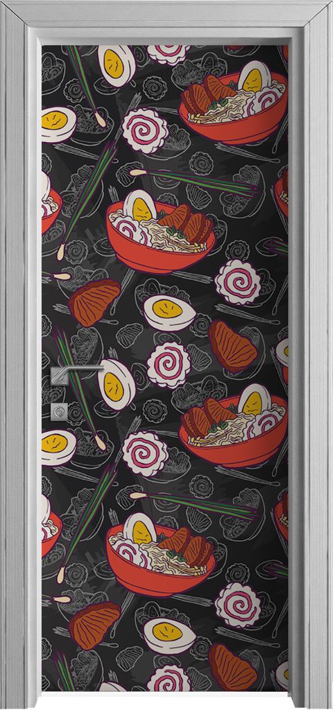 Tür Selbstklebende 80x210 cm Türfolie Türtapete Klebefolie - Ramen Suppe mit Nudeln