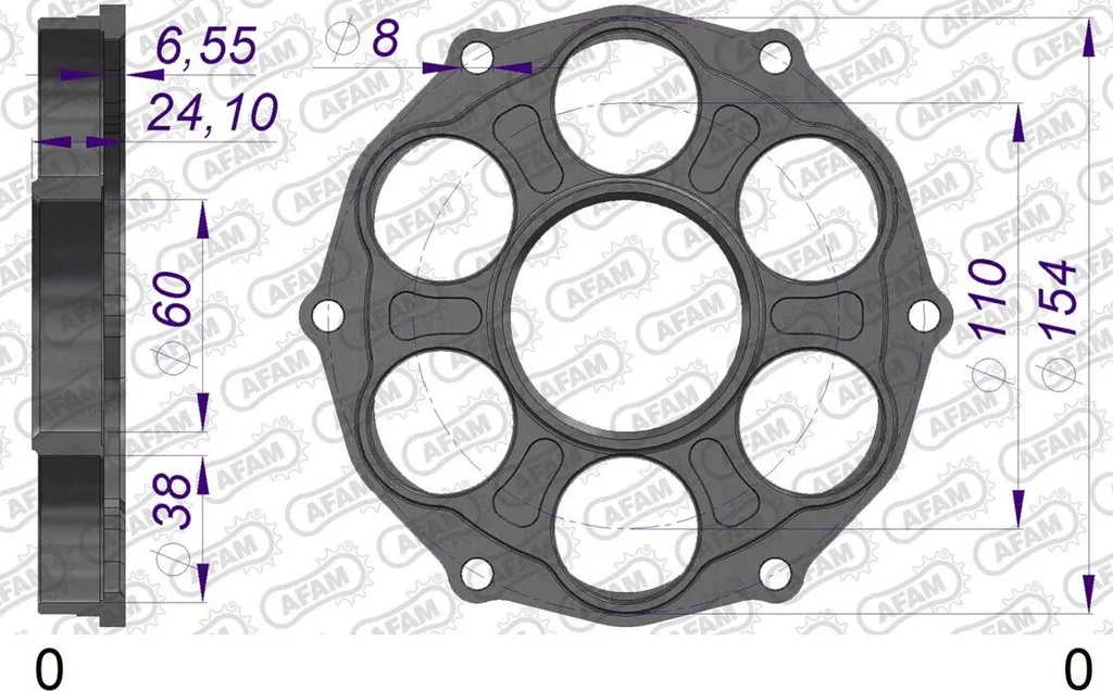 Support de pignon AFAM pour DUCATI PCD3 avec vis de fixation incluses - 2