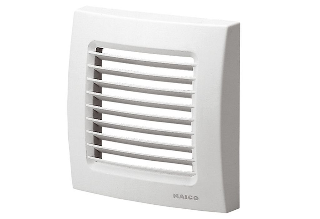 A white square vent with horizontal slats is shown against a white background.