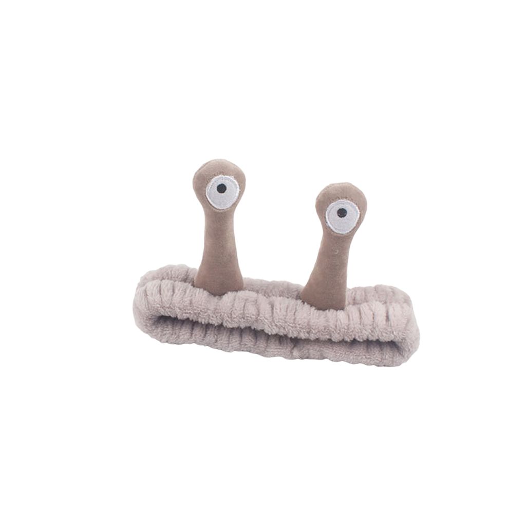 Gesichtswasch-Stirnband mit Schneckendekor, wasserabsorbierendes Spa-Stirnband, Plüschstoff, hochelastisches Make-up-Stirnband, Khaki