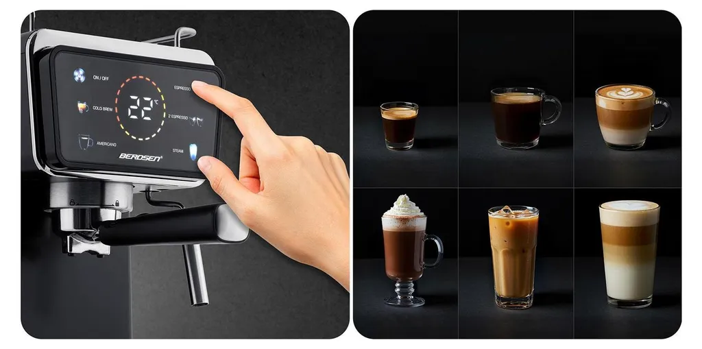 Cafetière à levier 20 bars Berdsen BD-771 noir : expresso authentique - 15