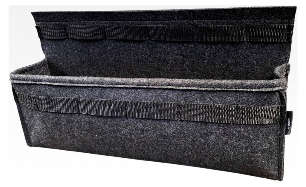 Stauraumtasche aus Filz für die Sitzkonsole mit Magnethalter für Wohnmobile/Kastenwagen (Anthrazit)