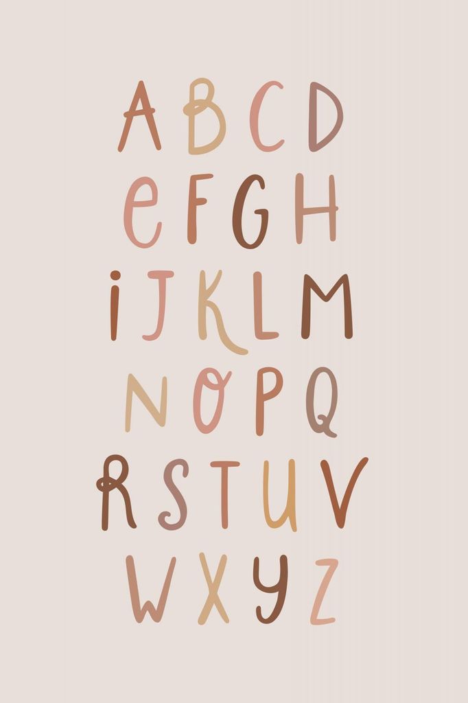 Poster 20x30cm Muster für Kinder, Mädchen und Jungen - Alphabet 2